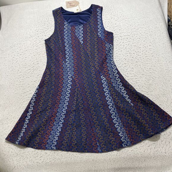 Hem & Thread Dresses & Skirts - Hem & Thread Women's Large Sleeveless Fit & Flare Mini Dress Navy Blue Lined